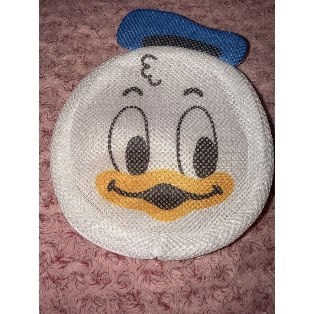 Disney Donald Duck Face Laundry Net Bag Zip Mesh Blue Yellow White Daiso